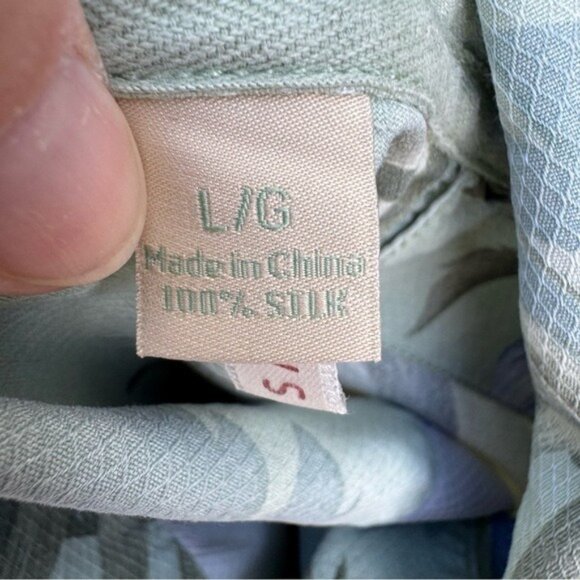 Tommy Bahama Silk Mens Hawaiian Shirt Hibiscus Floral Palm Short Sleeve Tropical - Picture 10 of 12